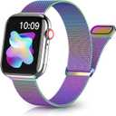 Magnetic Band Compatible for Apple Watch Bands Women Men 40mm 38mm 41mm 42mm 46mm 44mm 45mm 49mm, Stainless Steel Mesh Metal Sport Strap Wristband iWatch Series 11 10 9 8 7 6 5 4 3 2 1 SE Ultra