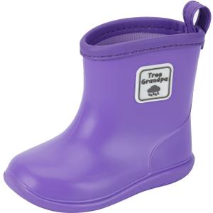 Tree Grandpa Toddler Rain Boots Size 6 for Boys Girls Waterproof Baby Kids Rain Boots With Easy-on. Size 14