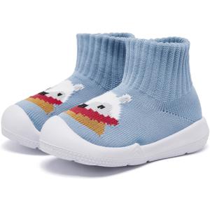 MORENDL Toddler Sock Shoes Baby Walking Shoes Infant Slippers Boys & Girls Non-Slip Sneakers (9-12 Months Infant, Cyan Blue Fox)