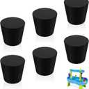 3 x 6Pcs Water Table Plug Replacement Compatible with Step 2, Solid Rubber Stopper, Black Tapered Shaped Drain Plug, Good Sealing for Hold Water, Widely Used in Test Tubes and Pots for Plants
