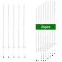 25Pack,48 Inch Heavy Duty Electrical Fence Post - UV Resistant Plastic Fence Posts for Livestock, Garden & Pasture, Easy Installation No Dig (White)