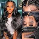 Arqyu 13x6 Body Wave Lace Front Wigs Human Hair 200% Density HD Lace Front Wigs Human Hair Pre Plucked Natural Color Glueless Wig (13x4 body wave human hair wig, 22 Inch)