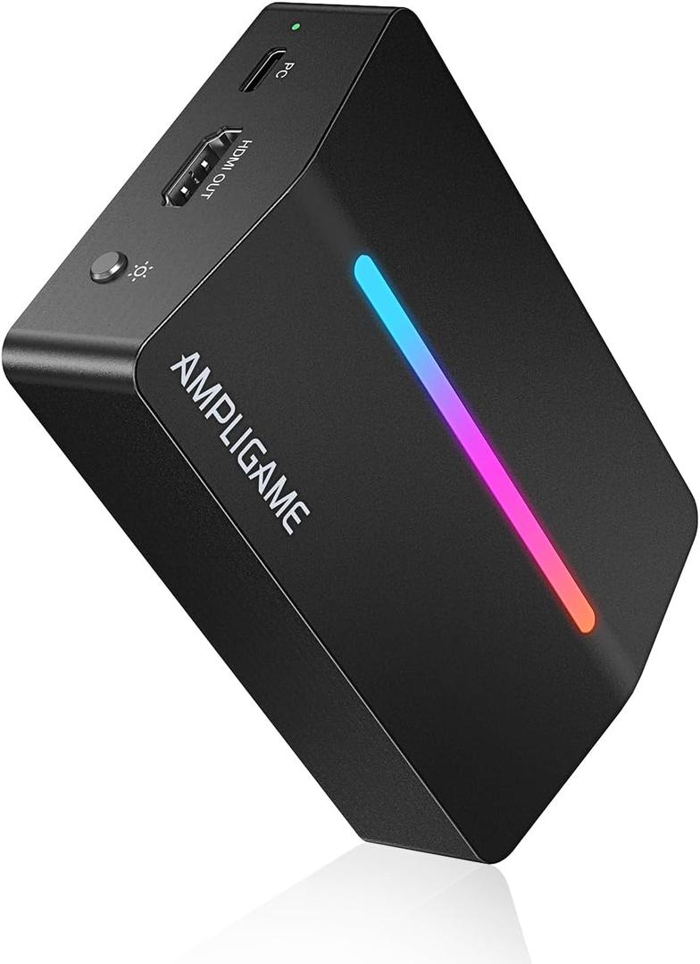 Fifine AmpliGame Video Capture Card, HD 1080 60fps for Audio Video, Gaming, Live Streaming, 4K HDMI to USB Capture Card Compatible with PS4/Windows/Mac OS/Switch/Xbox-V3 (Black)