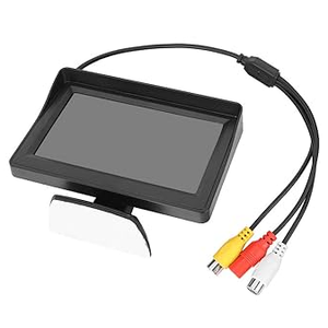 Car Monitor LCD Display DC 9V 35V 3W 4.3in Ultra Thin Dual Way AV Input Rear View Camera Monitor with Power Cord for Vehicle Parking