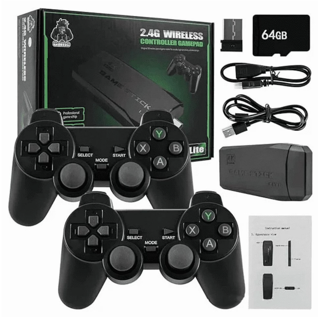 2025 Wireless Retro Emulator Stick - 20,000+ Classics, 4K TV Output, Dual Controllers - Perfect Christmas Gift (64G)