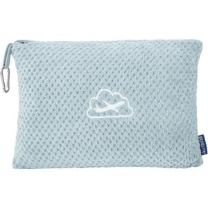 BEDELITE Travel Blanket with Bag, Ultra-Soft Jacquard Fleece Blanket with Luggage Sleeve & Backpack Clip, Airplane Blanket Travel Essentials, Blue (40"x65")