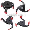 Toolwiz Universal Oil Filter Wrench 3 Jaw Adjustable Oil Filter Removal Tool One Way Change Tool Removing from 2-3/8'' to 3-7/8'' 60mm - 98mm