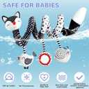 XIXILAND Baby Spiral Plush Toys, Black and White Baby Car Seat Toys, High Contrast Infant Newborn Toy 0-6 Months for Stroller Crib Mobile, Sensory Toy Best Gift for 0 3 6 9 12 Months Boys Girls