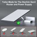 Linkoostar Starlink Gen 3 Router Mount, All in One Starlink Router Wall Mount for Star Link Standard V3 Mesh Router & Gen 3 Power Supply Mounting Kit Accessories-LM-3C