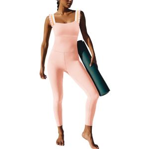 ReachMe Jumpsuits for Women Workout Leggings Romper Athletic Summer Outfits Yoga Gym Clothes Bodycon Bodysuits (Pink, S)