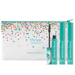 Thrive Causemetics Liquid Lash Extensions Mascara 3 Pack, Tubing Thrive Mascara Lengthening, Makeup Gift Set for Women, Volumizing & Curling, Smudge Proof, Vegan & Cruelty Free, Brynn (Rich Black)