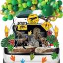Blosssound 95 Pcs Halloween Trunk Or Treat Car Decorations Kit with Dinosaur Jungle Theme Includ Jungle Balloon Garland Kit, Palm Leaves, Faux Rock for SUV Archway Garage Door Party