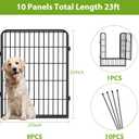Tall Garden Fence with Gate, 23ft(L) x 32in(H) 10 Panels Garden Fencing Animal Barrier, Dog Fence Outdoor for Yard, Rustproof Metal Fence Panels Temporary Fencing for Outdoor, Patio, Yard