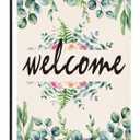 3 x Spring Garden FlagSeasonal Welcome Yard Outdoor Flag Spring Summer Floral Welcome Garden Flag Double Sided Burlap 12 x 18 Inch Eucalyptus Seasonal Outdoor Flag
