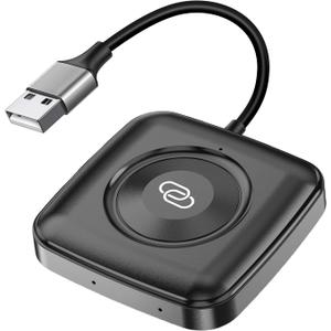 Wireless CarPlay Adapter for iPhone - Bluetooth Apple CarPlay Adapter Converts Wired to Wireless, Plug-and-Play, No Delay, Automatic Reconnection, Compatible with iOS 10+