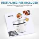 AROMA Rice Cooker, 2-Cup (Uncooked) / 4-Cup (Cooked), Steamer, Grain Cooker, Soup Maker, Oatmeal Cooker, Auto Keep Warm, 1 Qt, White, ARC-302-1NG