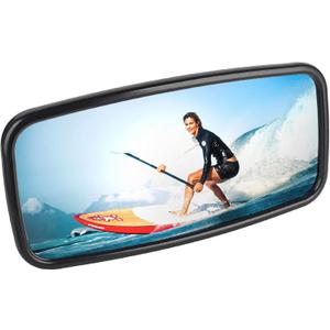 Boat Mirror, 13x6 Inch Boat Rear View Mirror with 360 Rotation for Ski & Pontoon Boat Safety
