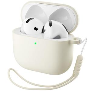 ORNARTO for AirPods 4 Case, Soft Silicone Full Protective Cover with LED Visible, Compatible with AirPods 4th Generation 2024 - Starlight