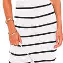 PRETTYGARDEN Women's 2024 Summer Dress Sleeveless Tank Bodycon Dresses Casual V Neck Striped Ribbed Knit Midi Dresses（Beige, Large)