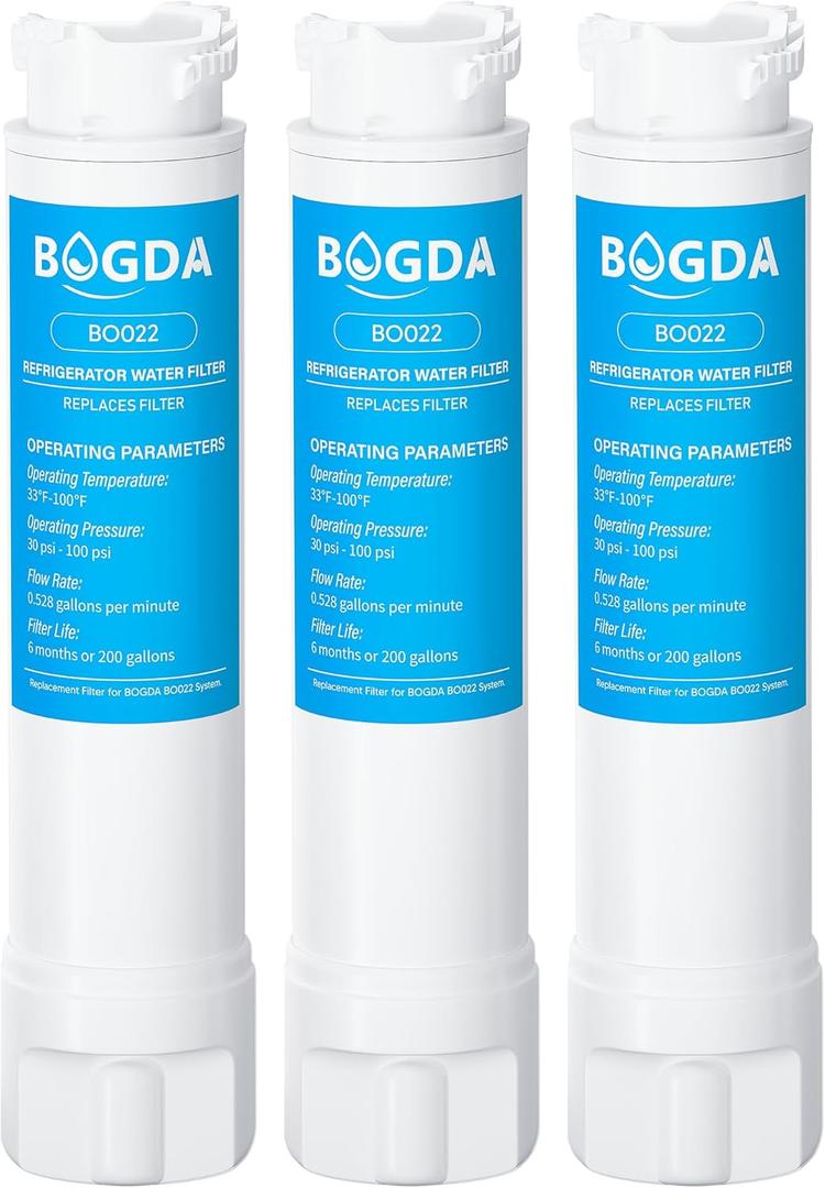 Water Filter Fit for EPTWFU01 Frigi-daire Replacement 3 count, Compatible with Pure-Source Ultra 2, EWF-02, 012505454226, 4562222, Multiple Filtration and Drink Clear, white,By BOGDA