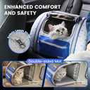 Cat and Dog Backpack Carrier, Foldable Breathable Pet Carrier Backpack with Mesh Ventilation, Large Portable Outing Traveling Pet Bag for Small, Medium Cats, Small Dogs, Blue