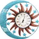 MUMTOP 12.5 Inch Sun Moon Indoor Outdoor Thermometer, Large Number Decorative Wall Mounted Thermometer for Patio, Yard, Garden