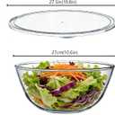 Large Glass Mixing Bowl, 4.7 Quart Large Glass Salad Bowl with Lid (Deep, Wide Design)