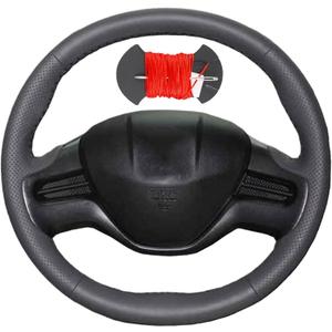 Microfiber Leather Car Steering Wheel Cover Anti-Slip Stitch Wheel Wrap Fit for Honda Civic Civic 8 2006 2007 2008 2009 2010 2011 (2-Spoke),Red