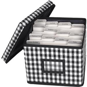 Lukeline Greeting Card Organizer and Storage Box with 15 Adjustable Dividers, Stores 140+ Cards, Suitable for Storing Greeting Cards, Envelopes, Stickers, Photos, Notecards and More