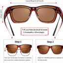 URUMQI Polarized Sunglasses Fit Over Glasses for Men Women, Oversized Square Shades UV400 Protection