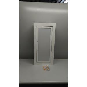 Zonon 1 Pcs Fire Extinguisher Cabinet Wall & Surface Mount 27 3/8 H x 13 7/8 W x 6 1/2 D White Steel Fire Extinguisher Box Holder with Handle for Outdoor Indoor