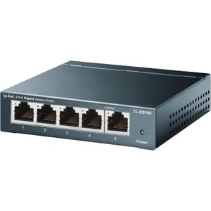 TP-Link TL-SG105, 5 Port Gigabit Unmanaged Ethernet Switch, Network Hub, Ethernet Splitter, Plug & Play, Fanless Metal Design, Shielded Ports, Traffic Optimization,Navy Blue (5 Port | 1G)
