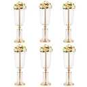 NUPTIO 10 Pcs 23.75 inches Gold Vases for Centerpieces Tall Crystal Metal Vase Flower Stand Holders Wedding Centerpiece Chandelier for Reception Tables Wedding Supplies