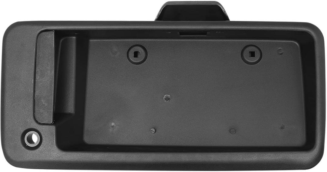 Exterior Door Handle, Compatible with 1996-2015 Chevy Express GMC Savana 1500 2500 3500 Van, Rear Right Cargo Door Handle with License Plate Bracket Holder Housing | 15269298 25866289 Tailgate Handle (Black)