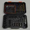REXBETI 26-Piece Bolt Extractor Screw Extractor Set and Cobalt Drill Bit Set, Case with 13-Piece Bolt Extractor, 6-Piece HSS Drill Bit, 6-Piece Spiral Screw Extractor and 1-Piece Socket Adapter