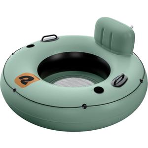 Retrospec Siesta Float 48" Inflatable River Tube | Heavy-Duty Water Float w/Backrest & Cup Holders | 300 lbs | Repair Kit | Pool, Lake & River