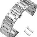 Stainless Steel Watch Band Curved End 14mm 15mm 16mm 17mm 18mm19mm 20mm 21mm 22mm 23mm 24mm Watch Bracelet Polished Brushed Metal Watch Strap Replacement Band Men Women