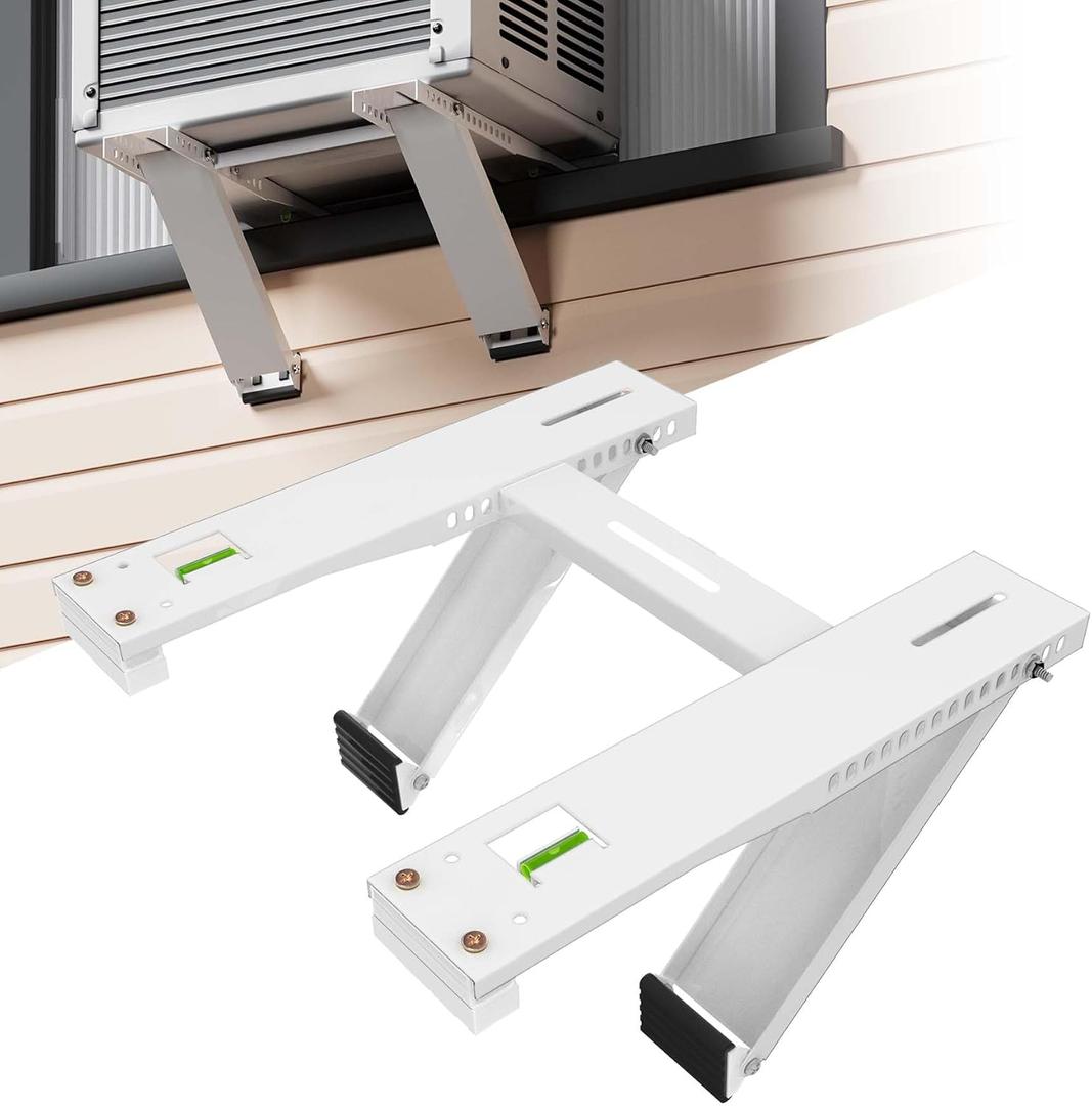 LBG Products Window Air Conditioner Bracket,Heavy Duty AC Support with 2 Arms,Up to 200lbs,Fit 5,000-22,000 BTU AC Units,Easy to Assemble Window AC Brackets