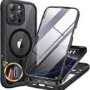 Miracase Magnetic for iPhone 16 Pro Case Full-Body Phone with Built-in Glass Screen Protector, [Compatible with MagSafe] Military Drop Proof 16 Pro Cover Bumper 6.3 inch, Black