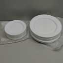 Fijinhom 100PCS White Disposable Plates for 50 Guests Including 50PCS 10" Dinner Plates & 50PCS 7" Dessert Plates, White