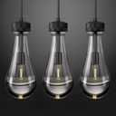 Raindrop Pendant Light - Black Pendant Lights Kitchen Island 3 Pack, Modern Island Lights for Kitchen Farmhouse Chandelier Pendant Ceiling Lighting Fixtures for Bedroom Bathroom Living Room