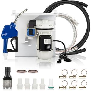 AC 110V-120V DEF Transfer Pump Kit. 400W, 10.6 GPM (40 LPM), 23 PSI DEF Pump Kit Compatible with U.S. Plug. Includes Urea Gun, K24 Flowmeter & AccessoriesWhite