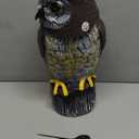 Owlsome Solar Owl with Glowing Eyes, Rotating Head, Hoot Sound, Motion Detector and Silent Mode, Plastic Owl Garden Sculpture, Garden Decoration