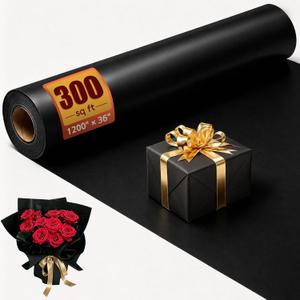 Black Gift Wrapping Paper, 36" x 1200" (100') Craft Paper Roll