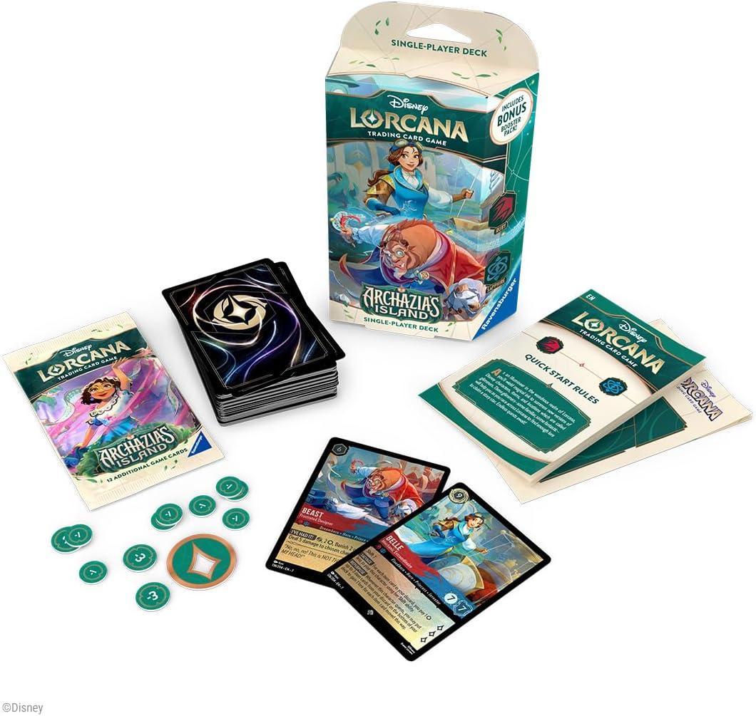 Ravensburger Disney Lorcana TCG: Archazia's Island Single-Player Starter Deck - Ruby & Sapphire | Engaging Gameplay | Over 200 Original Disney Artworks | Ideal for Ages 8+