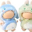 (2-Pack) 17cm Doll Clothes Set, Plush Green Dinosaur and Blue Shark Outfits for 17cm Dolls, Soft and Stylish Dress Up Doll Clothes, Adorable and Cute Clothing with Cozy Texture and Fun Design