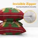 2 x Kawani Christmas Red Decorative Pillow Covers 18x18 Inch Set of 2 Christmas Tree Outdoor Throw Pillow Covers Winter Xmas Holiday Pillowcases Cushion Covers for Home Couch Christmas Decor