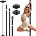 Home Dance Pole,Adjustable&Portable Dancing Pole,200KG Load Safe for Beginners,Static&Spin Modes,45mm Pro Grip,Tool-Free 10 Min Setup,Adjusts 88-108",Includes Free LED Mood Light&Floor Guard