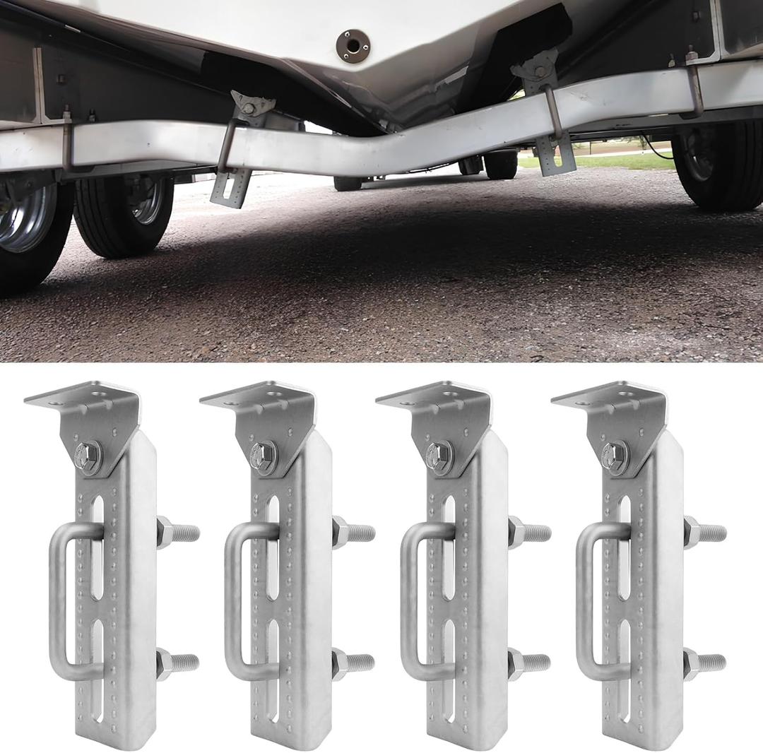 4 PCS Boat Trailer Bunk Brackets 8" Galvanized Swivel Bunk Bracket Kit, for 1.5"x3", 2"x3", 3"x3" Boat Trailer Crossmember Accessories