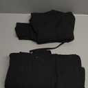 GRECERELLE Women's Fall 2 Piece Sets Long Sleeve Cropped Cardigan Split Crewneck Midi Dress, Black, XL